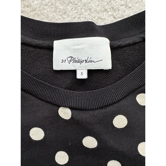 3.1 Phillip Lim Sweater Polka Dot‎ Crop Boxy Short Sleeve Womens S Preppy Retro - Picture 6 of 12
